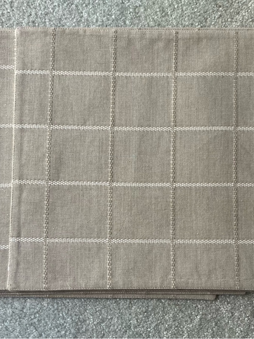 Neutral Beige Grid Table Runner